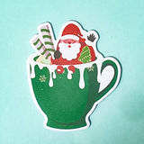 shaped sticky memo memos note pad pads notes kawaii cute festive christmas drink drinks cup cups mug mugs coffee hot chocolate uk stationery gift gifts shop store stocking filler fillers red green blue white snow snowman penguin santa reindeer