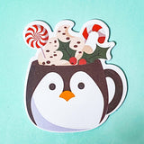 shaped sticky memo memos note pad pads notes kawaii cute festive christmas drink drinks cup cups mug mugs coffee hot chocolate uk stationery gift gifts shop store stocking filler fillers red green blue white snow snowman penguin santa reindeer
