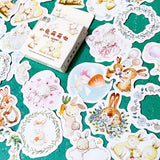 subtle sticker stickers flake lakes mini box pack of 46 uk cute kawaii pastel delicate floral wreath border borders stationery shop store planner addict easter spring rabbit rabbits bunny bunnies