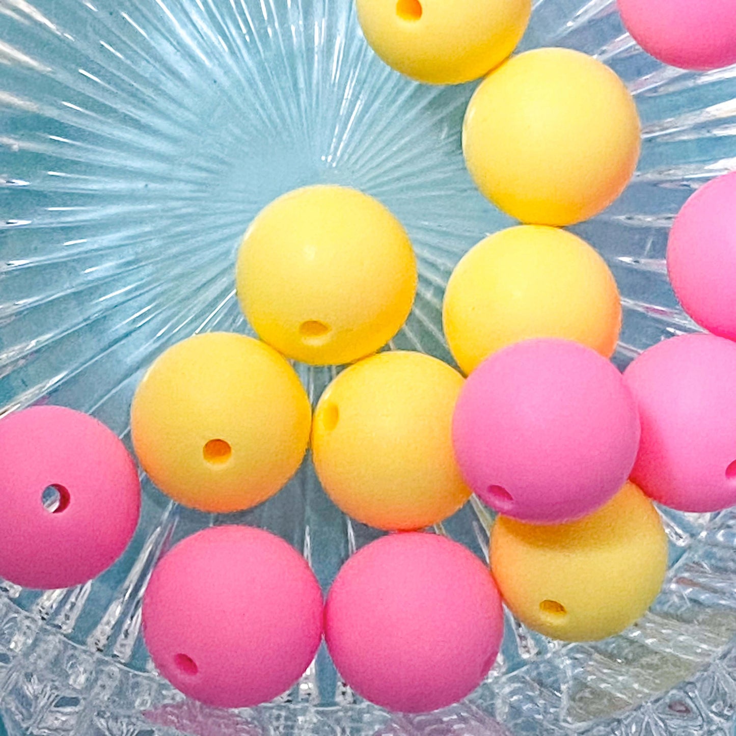 jumbo chunky very big large silicone easter spring bead beads chick chicks in egg pink yellow lemon hot pink pretty craft supplies make a beaded pen pens uk cute kawaii stationery shop store 15mm round 29mm 