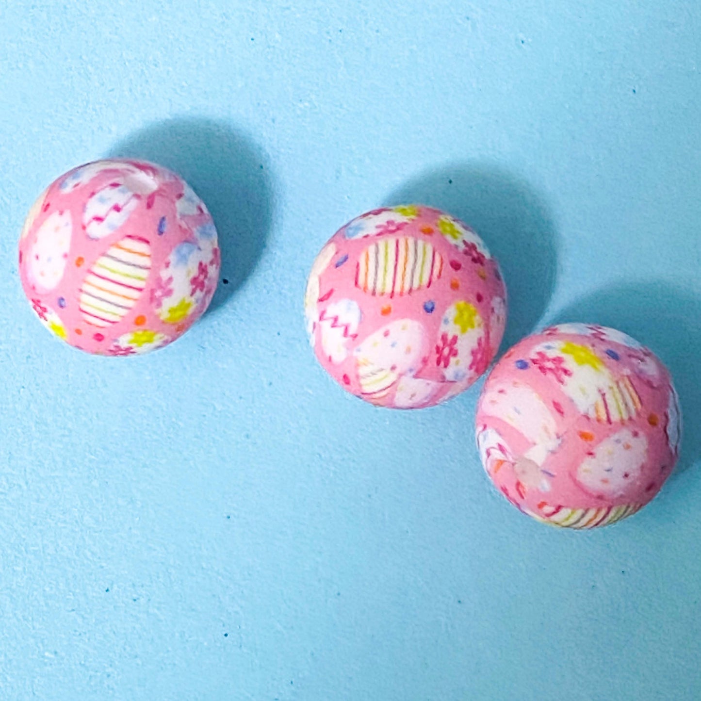 jumbo chunky very big large silicone easter spring bead beads chick chicks in egg pink yellow lemon hot pink pretty craft supplies make a beaded pen pens uk cute kawaii stationery shop store 15mm round 29mm 
