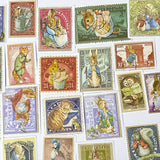 BEATRIX POTTER or ALICE IN WONDERLAND Stamp Stickers MATTE