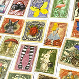 BEATRIX POTTER or ALICE IN WONDERLAND Stamp Stickers MATTE