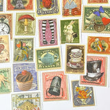 BEATRIX POTTER or ALICE IN WONDERLAND Stamp Stickers MATTE