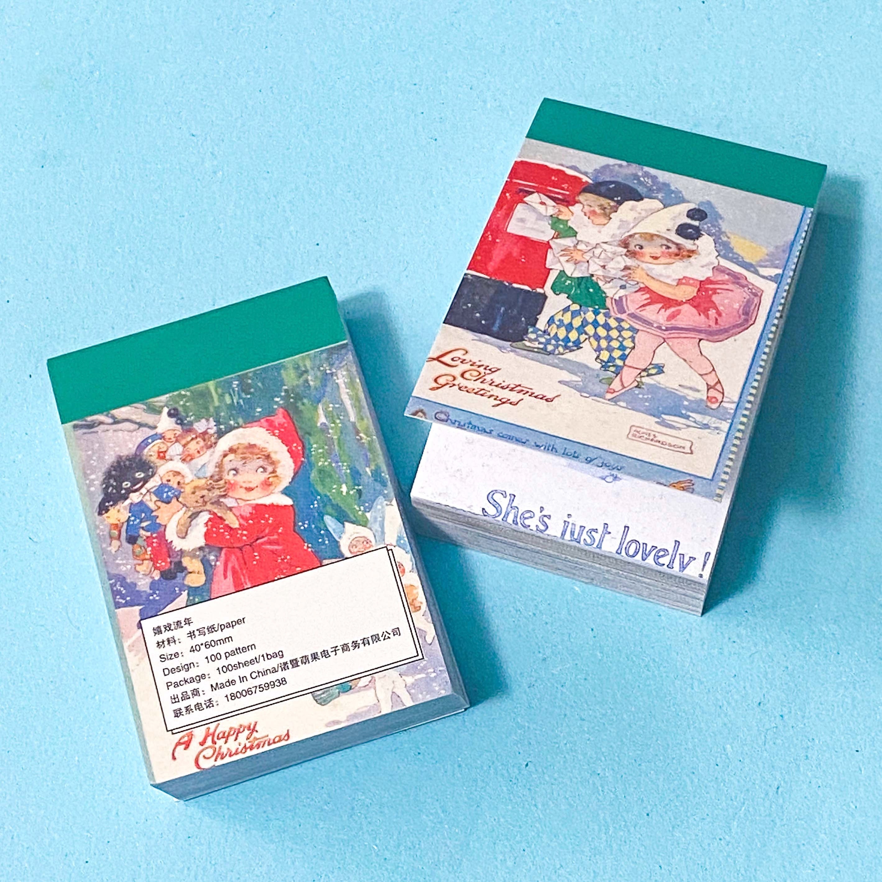 Vintage Storybook Mini Sticker Book- 100 Retro Illustration