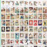 mini vintage storybook sticker book containing 100 retro illustration stickers