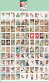 mini vintage storybook sticker book containing 100 retro illustration stickers