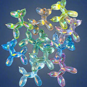 jumbo very big acrylic charm charms pendant pendants balloon balloons dog dogs puppy iridescent ab plastic resin craft supplies jewellery making shop store colourful pink blue green yellow clear uk