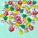 mini small little tiny acrylic resin flatback flatbacks fb fbs flat back embellishments uk cute kawaii festive christmas craft supplies shop store 10mm 11mm 12mm set of 10 tree santa snowman star bell glove mitten red yellow green white reindeer