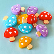 silicone jumbo very large big chunky bead beads uk cute kawaii spotted fungi mushroom mushrooms craft supplies shop store 29mm beaded pen pens jewellery making purple lilac red yellow blue woodland theme