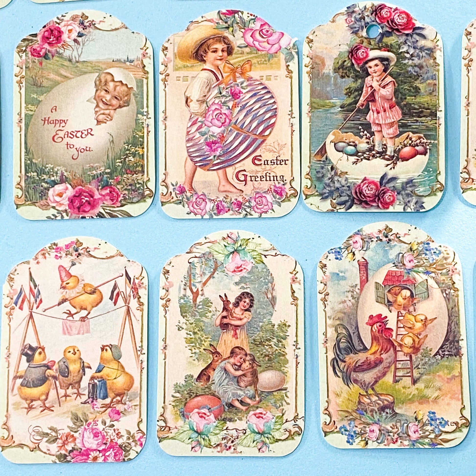set of 8 victorian vintage style retro feel tag tags pack of easter spring packaging uk cute kawaii stationery gift gifts shop store pretty floral flowers card cardboard