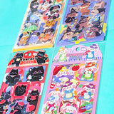 bear brown bears cute kawaii cat cats black kitten bunny bunnies rabbit rabbits puppy dog dogs sticker sheets pack of 4 clear plastic colourful stationery supplies shop store uk set gift gifts pretty pink red lilac yellow