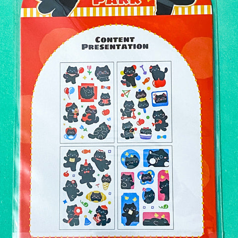 bear brown bears cute kawaii cat cats black kitten bunny bunnies rabbit rabbits puppy dog dogs sticker sheets pack of 4 clear plastic colourful stationery supplies shop store uk set gift gifts pretty pink red lilac yellow