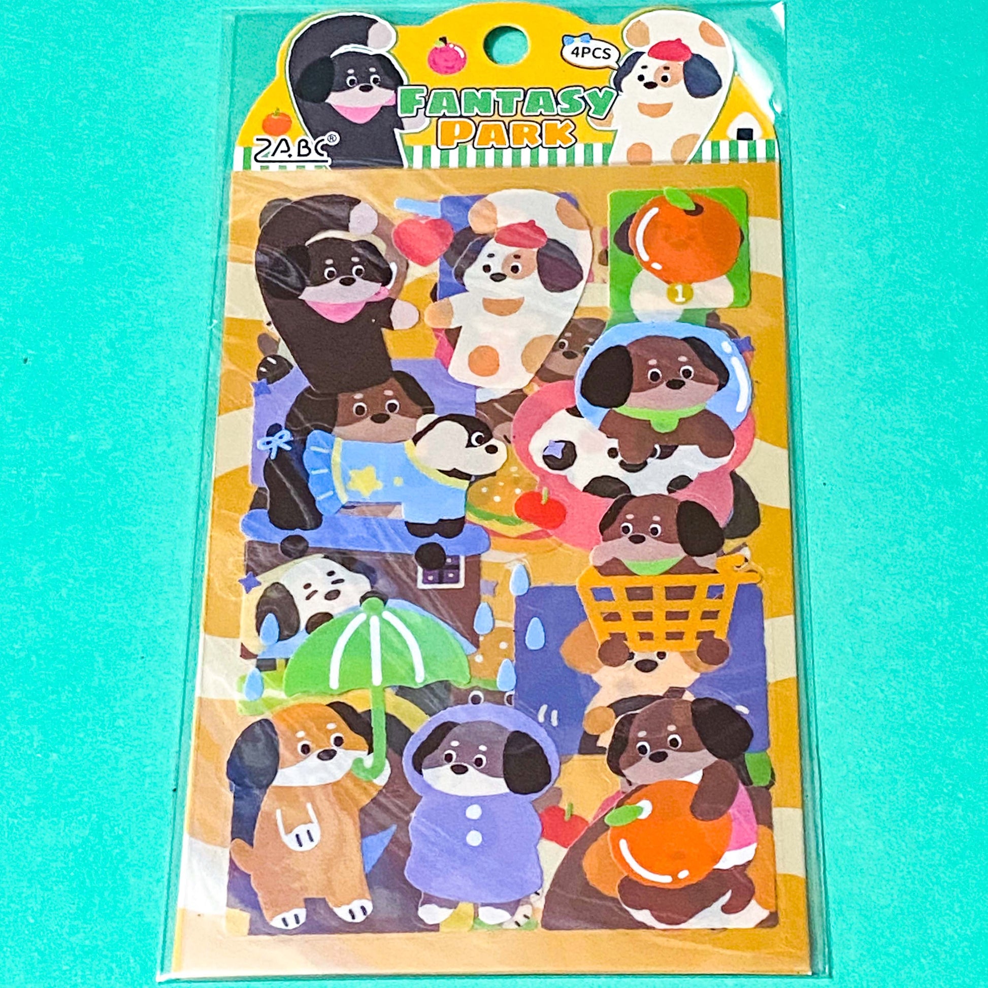 bear brown bears cute kawaii cat cats black kitten bunny bunnies rabbit rabbits puppy dog dogs sticker sheets pack of 4 clear plastic colourful stationery supplies shop store uk set gift gifts pretty pink red lilac yellow pet