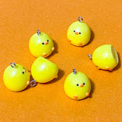 round rounded chunky resin chick chicks charm charms pendant spring easter yellow fun cute kawaii uk craft supplies shop store making earrings jewellery big 20mm