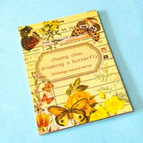 vintage butterfly botanical sticker book with clear ephemera stickers and antique nature illustrations, cards and labels