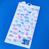 kawaii raised 3d dome sticker sheet with cute animals and pastel foods