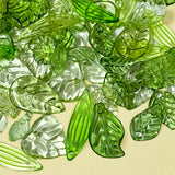 green leaf leaves bead beads acrylic plastic charm charms uk cute kawaii craft supplies shop store