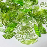 green leaf leaves bead beads acrylic plastic charm charms uk cute kawaii craft supplies shop store