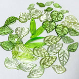green leaf leaves bead beads acrylic plastic charm charms uk cute kawaii craft supplies shop store