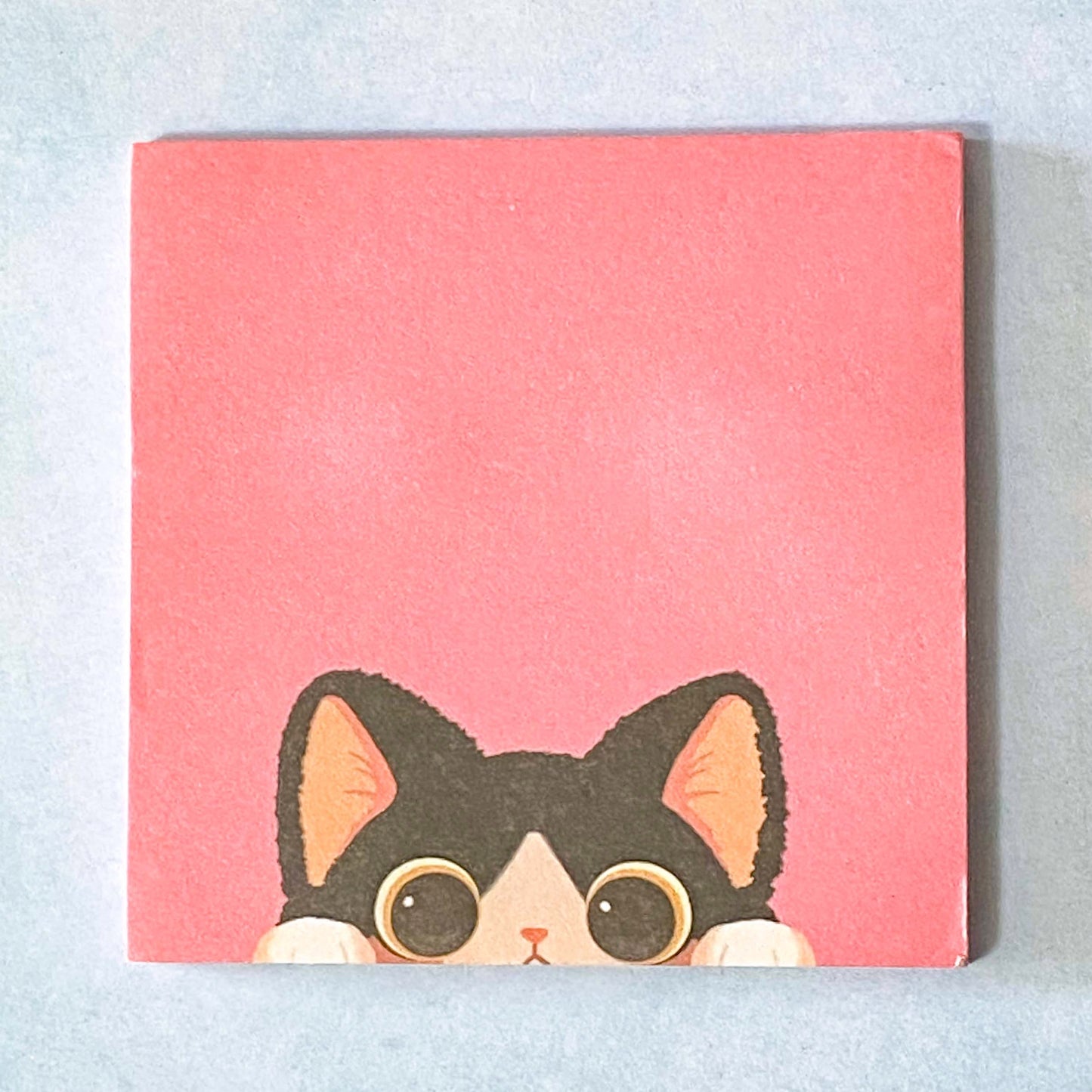 big eye eyed black cat cats kitty memo sticky note notes pad memos bold colour pink ginger black teal mustard yellow uk cute kawaii stationery shop store bargain note pad