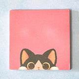 big eye eyed black cat cats kitty memo sticky note notes pad memos bold colour pink ginger black teal mustard yellow uk cute kawaii stationery shop store bargain note pad