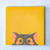 big eye eyed black cat cats kitty memo sticky note notes pad memos bold colour pink ginger black teal mustard yellow uk cute kawaii stationery shop store bargain note pad