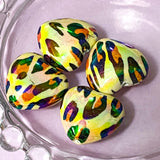 lustre animal print bead beads chunky jumbo large big 15mm 20mm star stars heart hearts round iridescent ab shimmer pearl pearly craft supplies pattern patterned uk cute kawaii crafts shop store cheetah print leopard spots spotted