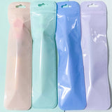 display bag bags cello long pen storage packaging supplies uk cute kawaii shop store pink lilac blue mint green stationery craft supplies big self seal resealable holo holographic