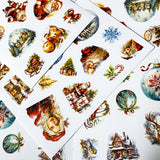 christmas festive vintage retro victorian sticker stickers sheet sheets pack of 3 red and green pretty stationery shop store planner addict uk cute kawaii