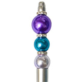 beaded bead pen pens teal turquoise blue silver plum lilac purple pearl pearly beaded jewel colours bright uk cute kawaii set kit sparkly green deep dark pave crystal rondelles black gel ballpoint ink 