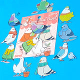 pigeon pigeons bird birds dove doves clear plastic sticker flake flakes pack of 20 large uk cute kawaii stationery shop store planner addict supplies pretty stickers 