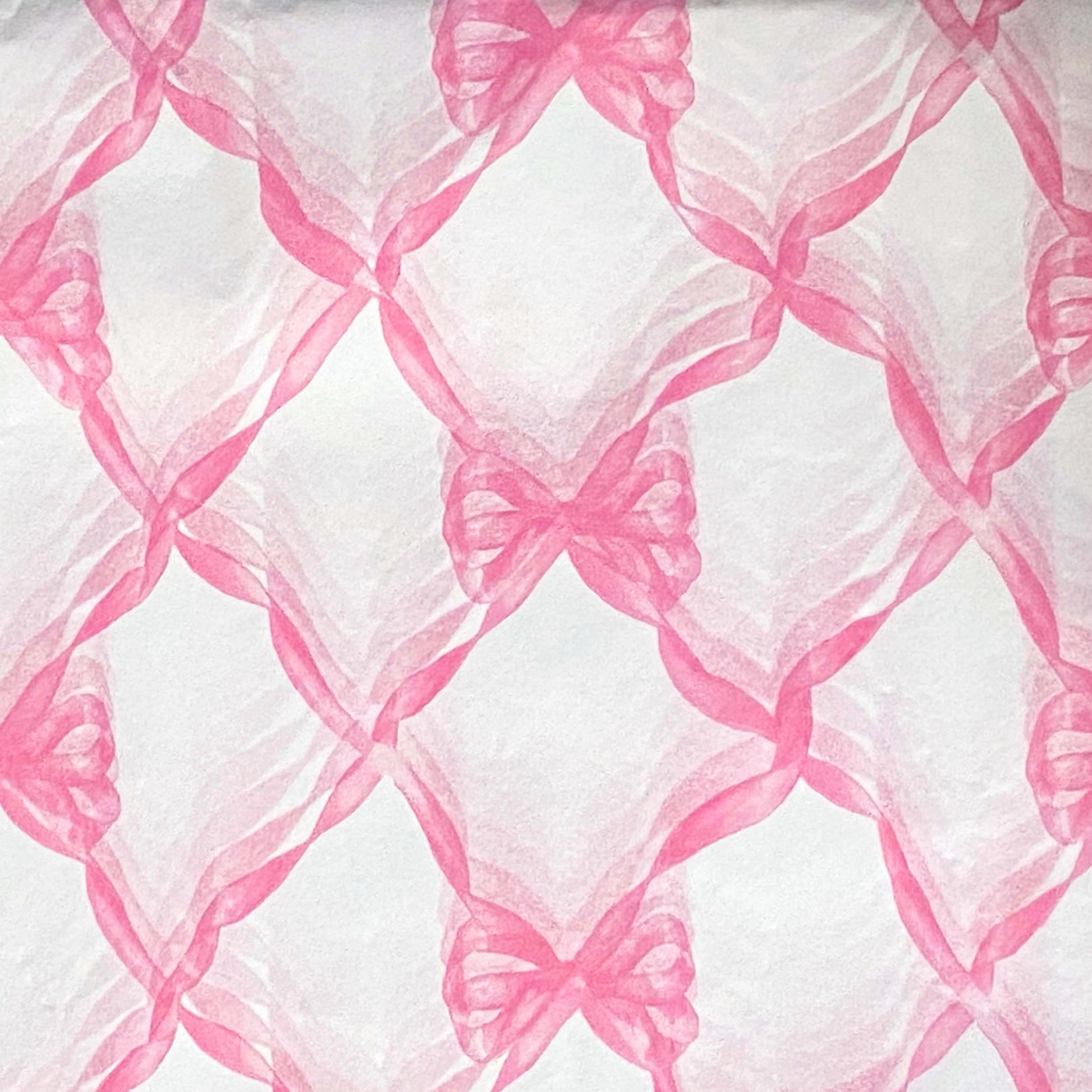 pretty pink and white bow bows tissue paper sheet sheets pack of 2 sample tester taster cute kawaii pastel colours uk stationery gift gifts wrap wrapping store shop