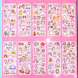kawaii cat clear sticker pack of 10 sheets of cute cartoon kitten stickers for journalling and scrapbooking