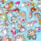 kawaii cat clear sticker pack of 10 sheets of cute cartoon kitten stickers for journalling and scrapbooking