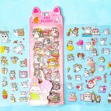 kawaii cat clear sticker pack of 10 sheets of cute cartoon kitten stickers for journalling and scrapbooking