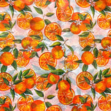 bright juicy orange fruits on white tissue paper sheets. Pack of 3 sheet in vibrant oranges and greens for summertime gifting. Uk packaging supplies. 