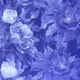deep inky purple dark blue indigo floral pattern tissue paper with large poppies at midnight. Beautiful packaging papers from the Uk.