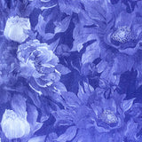 deep inky purple dark blue indigo floral pattern tissue paper with large poppies at midnight. Beautiful packaging papers from the Uk.