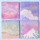oil painting art picture 3d paintings landscape pretty memo memos pad sticky note notes square tabs waves mountain clouds floral flowers purple lilac pink uk cute kawaii stationery shop store planner supplies