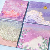 oil painting art picture 3d paintings landscape pretty memo memos pad sticky note notes square tabs waves mountain clouds floral flowers purple lilac pink uk cute kawaii stationery shop store planner supplies