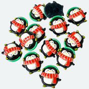 cute kawaii big chunky resin penguin penguins flatback flat back backs fb fbs embellishment craft supplies festive christmas crafts red black white green uk shop store