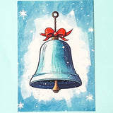 snow snowy winter festive christmas individual postcard postcards post card cards uk cute kawaii turquoise blue cat santa reindeer stocking tree nutcracker bear teddy elf gingerbread man men cottage house stationery shop pretty 