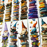 gnome gnomes elf elfs gonk gonks cue kawaii card cardboard bookmark book mark marks bookmarks uk stationery shop store fun gift gifts colourful reading book books tower towers of set of 3