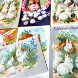 spring postcard postcards car cards greetings easter springtime flower flowers nature rabbit rabbits bunny bunnies nostalgia vintage retro old fashioned drawings sepia distressed chick uk cute kawaii stationery gifts sticker stickers seals envelopes envelope