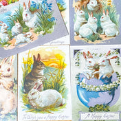 spring postcard postcards car cards greetings easter springtime flower flowers nature rabbit rabbits bunny bunnies nostalgia vintage retro old fashioned drawings sepia distressed chick uk cute kawaii stationery gifts sticker stickers seals envelopes envelope