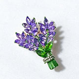 lavender sparkly glittery metal gold tone rhinestone brooch brooches pin pins jewellery uk cute kawaii floral flower flowers gardening gift gifts for her pretty lilac purple green
