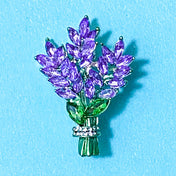 lavender sparkly glittery metal gold tone rhinestone brooch brooches pin pins jewellery uk cute kawaii floral flower flowers gardening gift gifts for her pretty lilac purple green