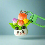pot plant plants garden flower flowers cute kawaii keyring keychain key clip bag charm charms funny animal animals pig cat rabbit bunny puppy dog panda pandas gift gifts uk shop store