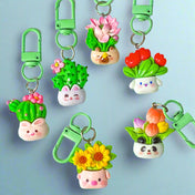 pot plant plants garden flower flowers cute kawaii keyring keychain key clip bag charm charms funny animal animals pig cat rabbit bunny puppy dog panda pandas gift gifts uk shop store
